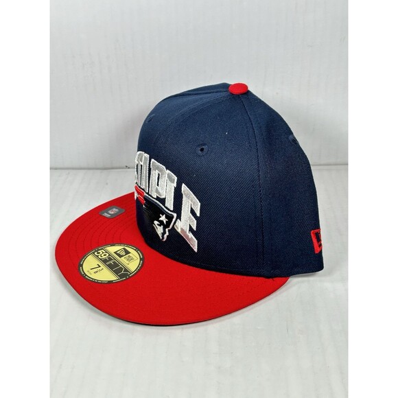 Size 7 3/8 New England Patriots New Era NFL Staple Logo 59FIFTY Fitted Hat Cap - Picture 2 of 4